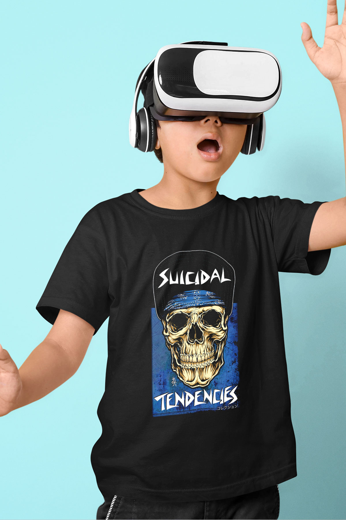 Suicidal Tendencies Baskılı Siyah Unisex Çocuk Tişört