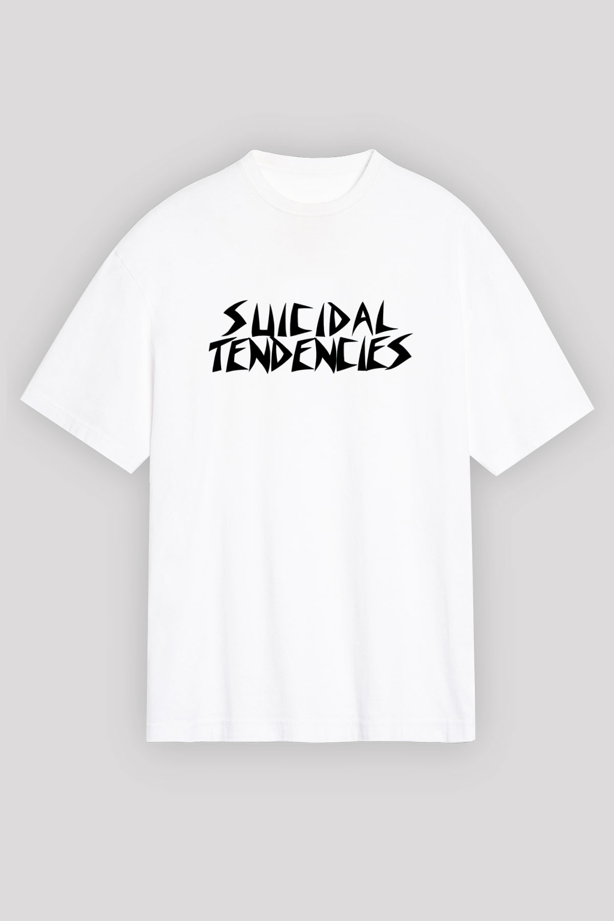 Suicidal Tendencies Beyaz Unisex Oversize Tişört T-Shirt - Oversize Tişört Fabrikası