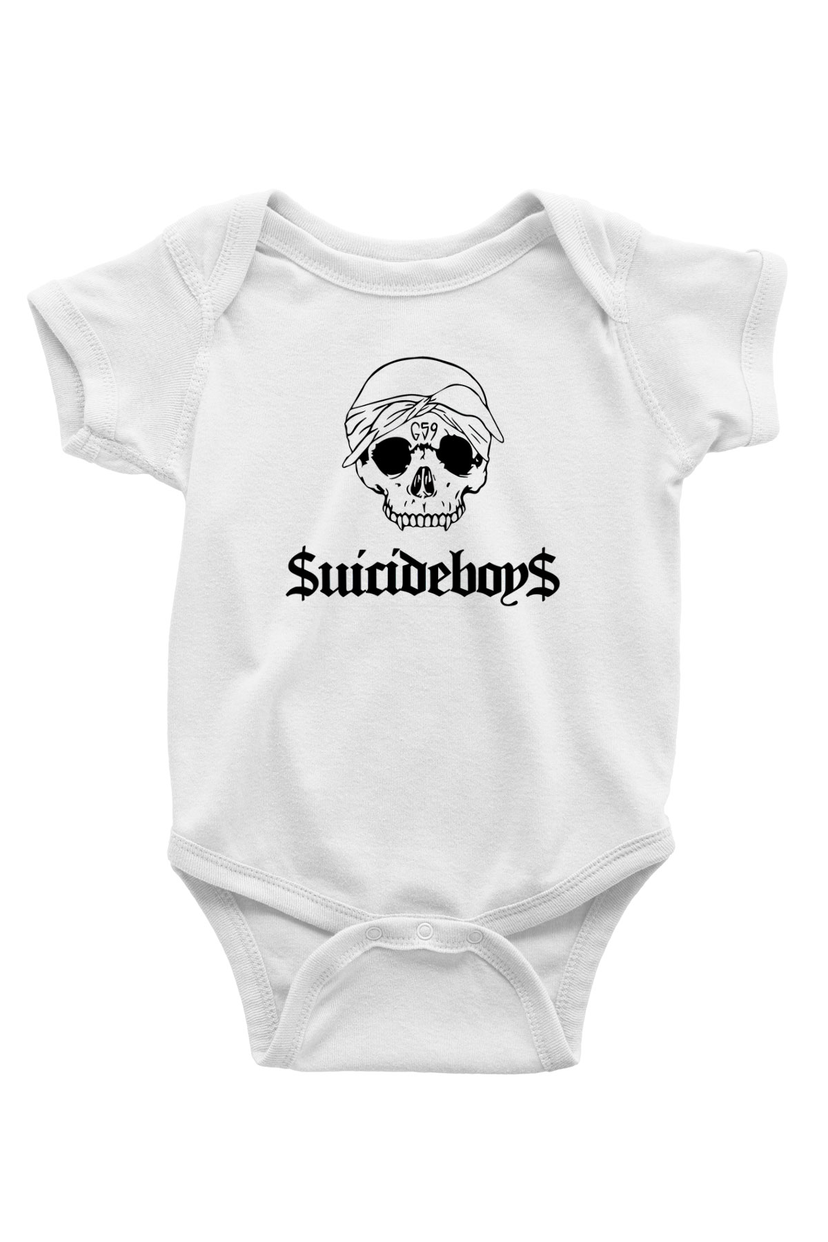 Suicideboys - $uicideboy$ Baskılı Beyaz Unisex Bebek Body - Zıbın