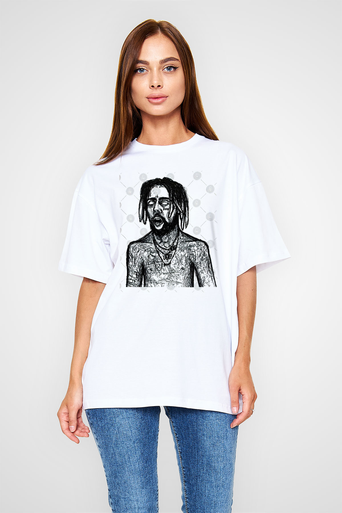 Suicideboys - $uicideboy$ Baskılı Beyaz Unisex Oversize Tişört - Tshirt