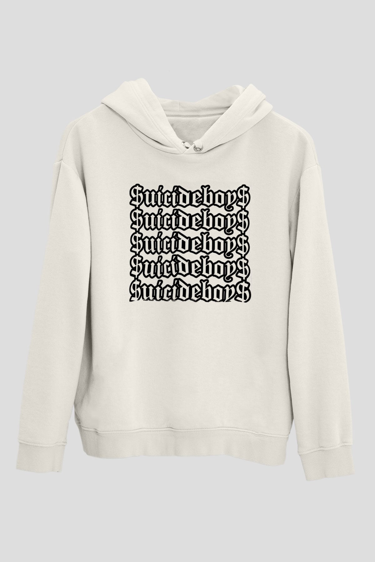 Suicideboys - $uicideboy$ Baskılı Beyaz Unisex Kapüşonlu Sweatshirt