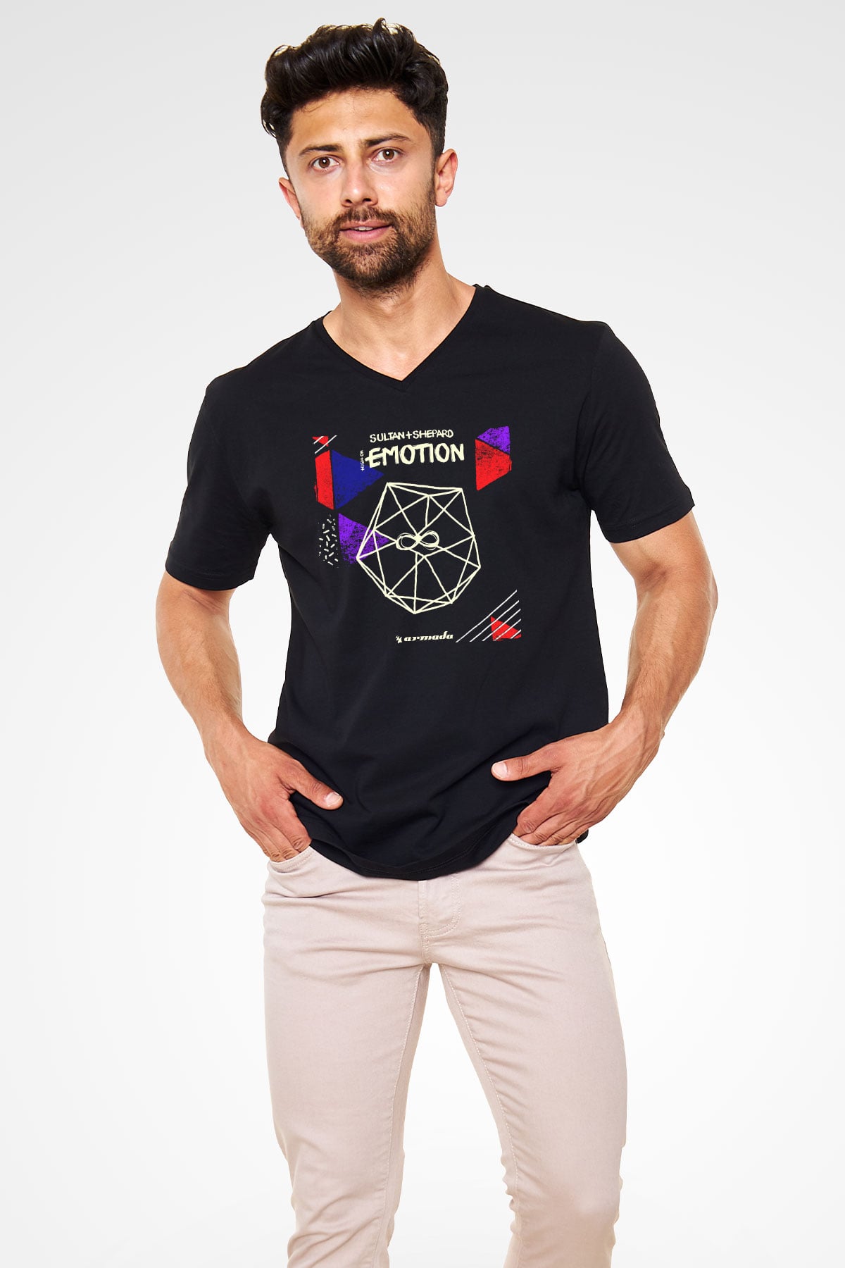 Sultan & Ned Shepard Siyah Unisex V Yaka Tişört