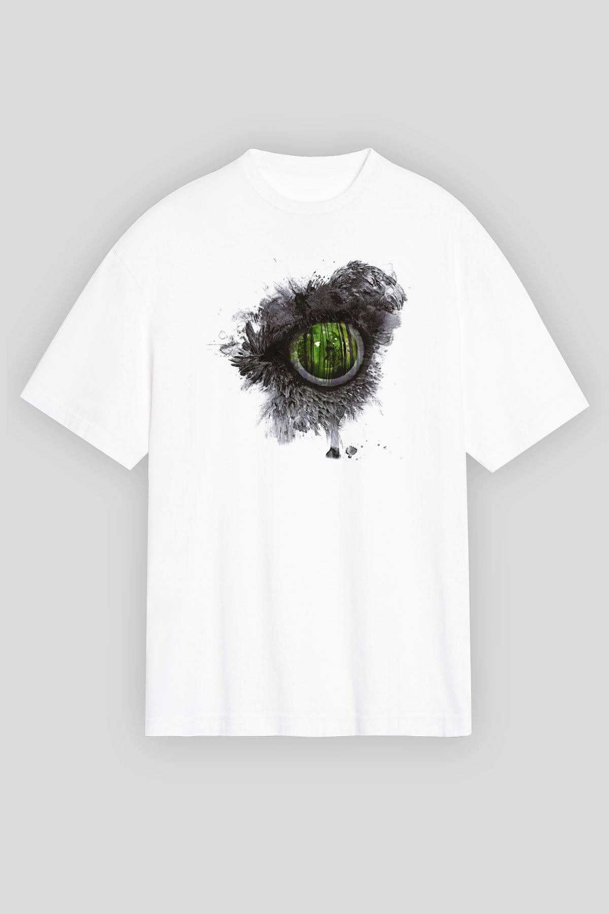 Summoning Baskılı Unisex Siyah Oversize Tişört - Tshirt