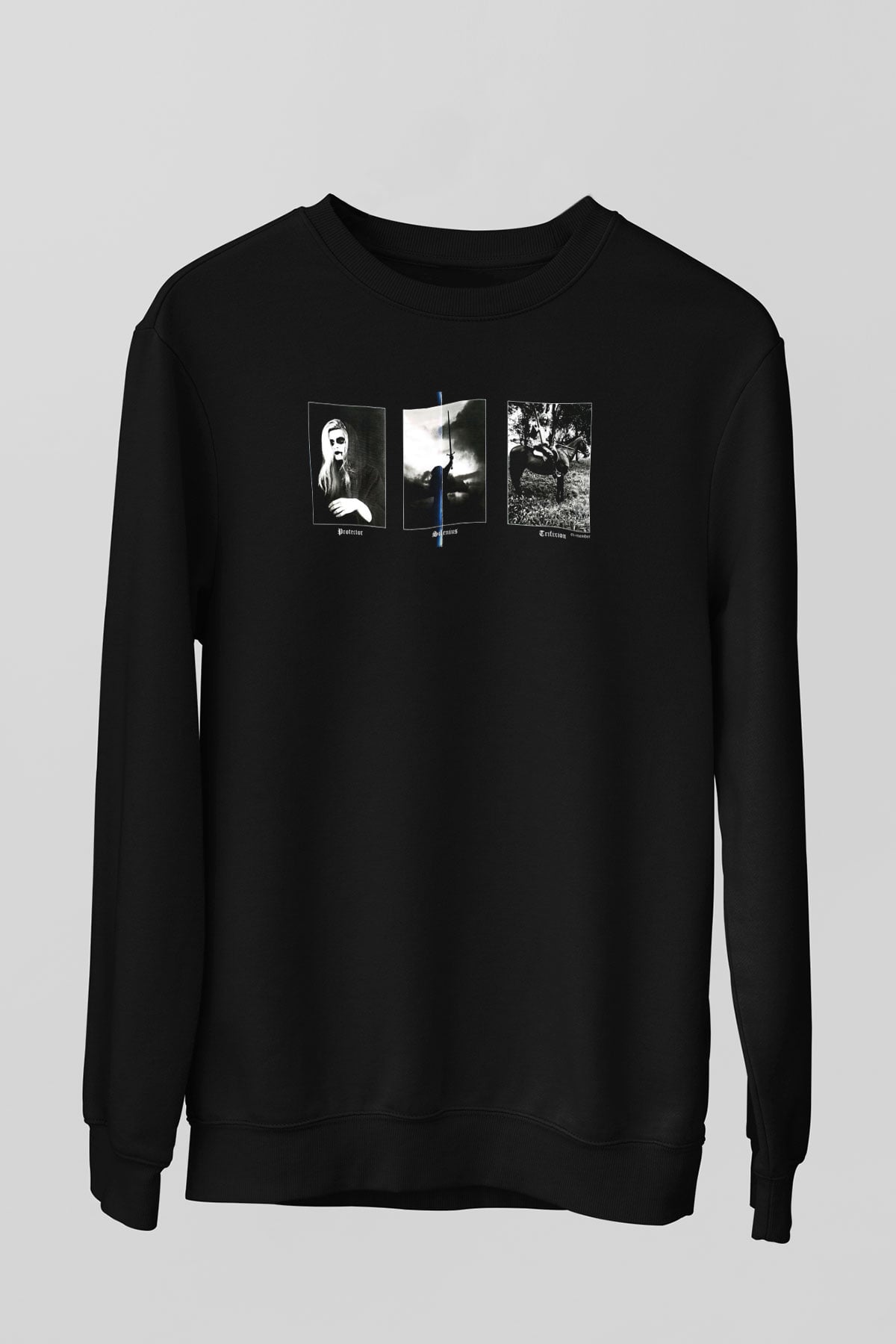 Summoning Baskılı Unisex Siyah Sweatshirt