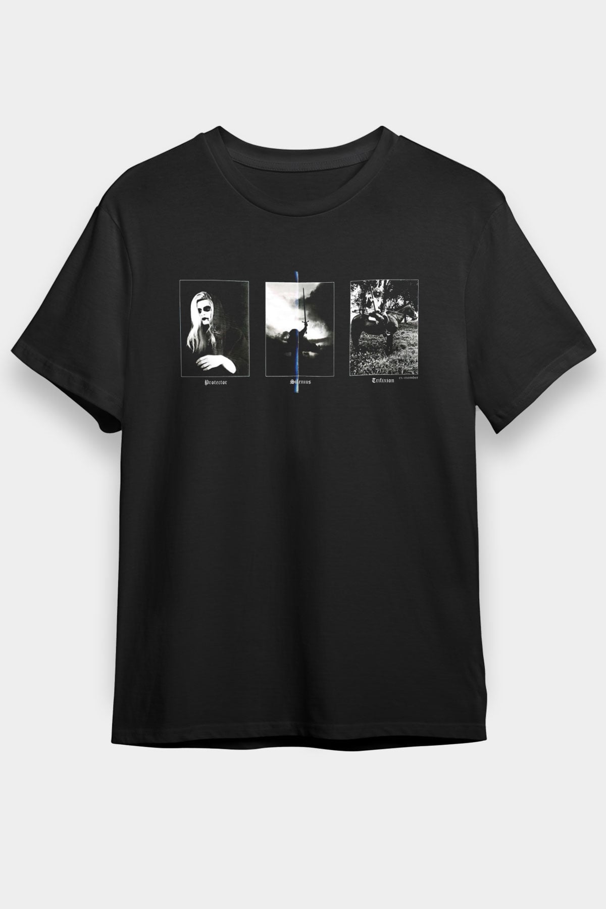 Summoning Baskılı Unisex Siyah Tişört - Tshirt