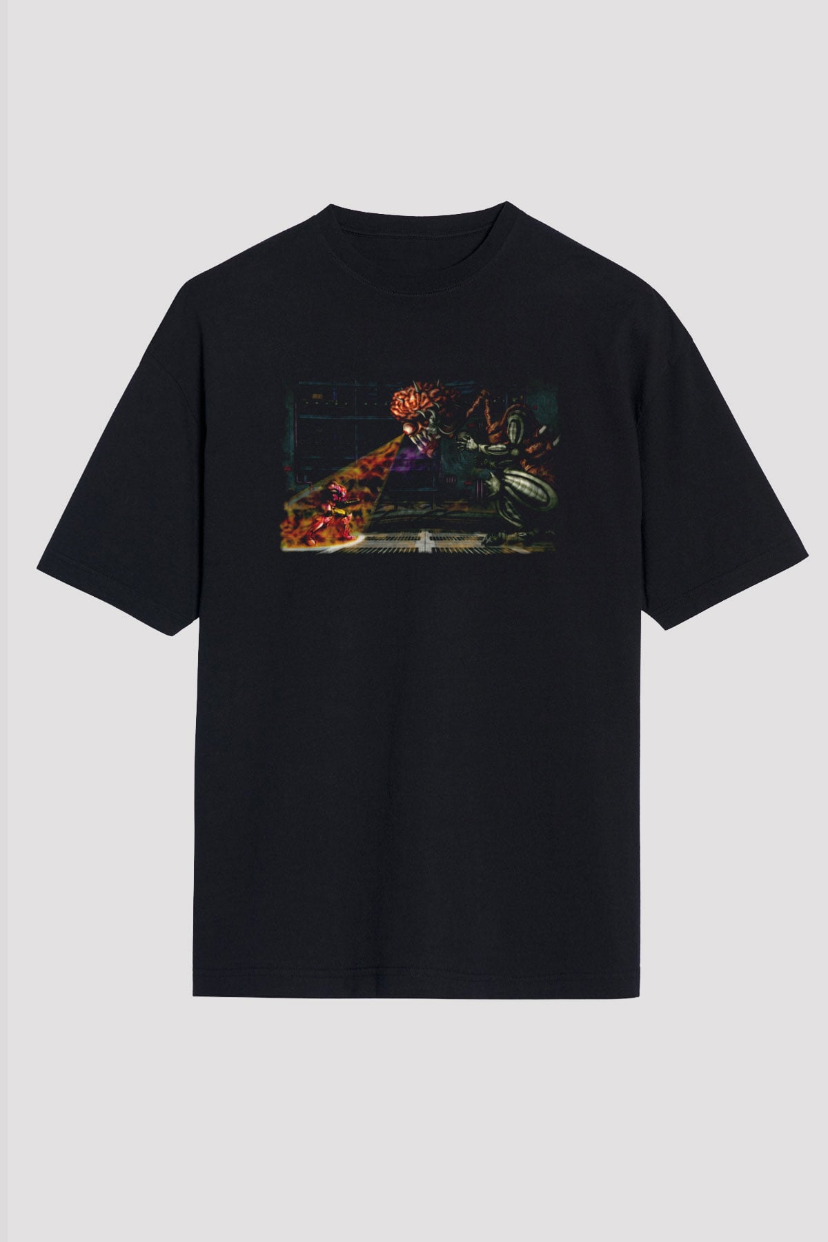 Super Metroid Cartridge Art Siyah Unisex Tişört
