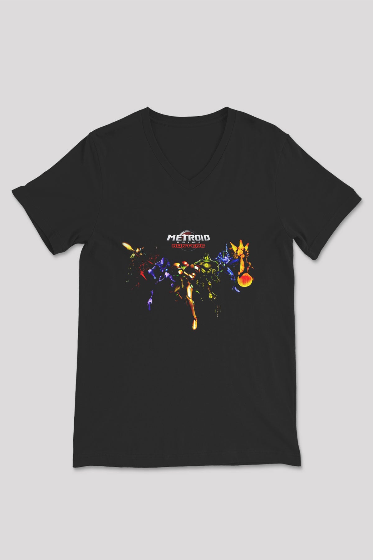 Super Metroid Cartridge Art Siyah Unisex  V Yaka Tişört