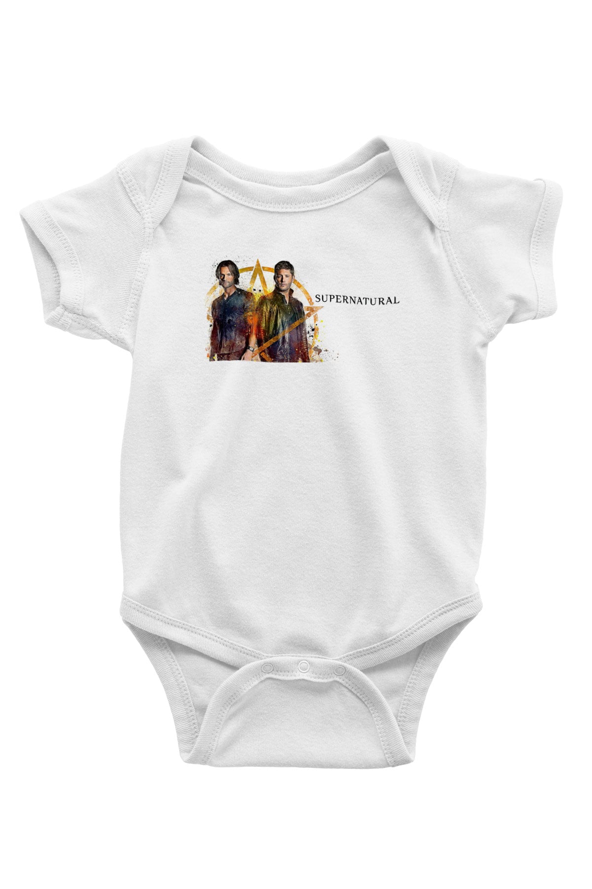 Supernatural Baskılı Beyaz Unisex Bebek Body - Zıbın