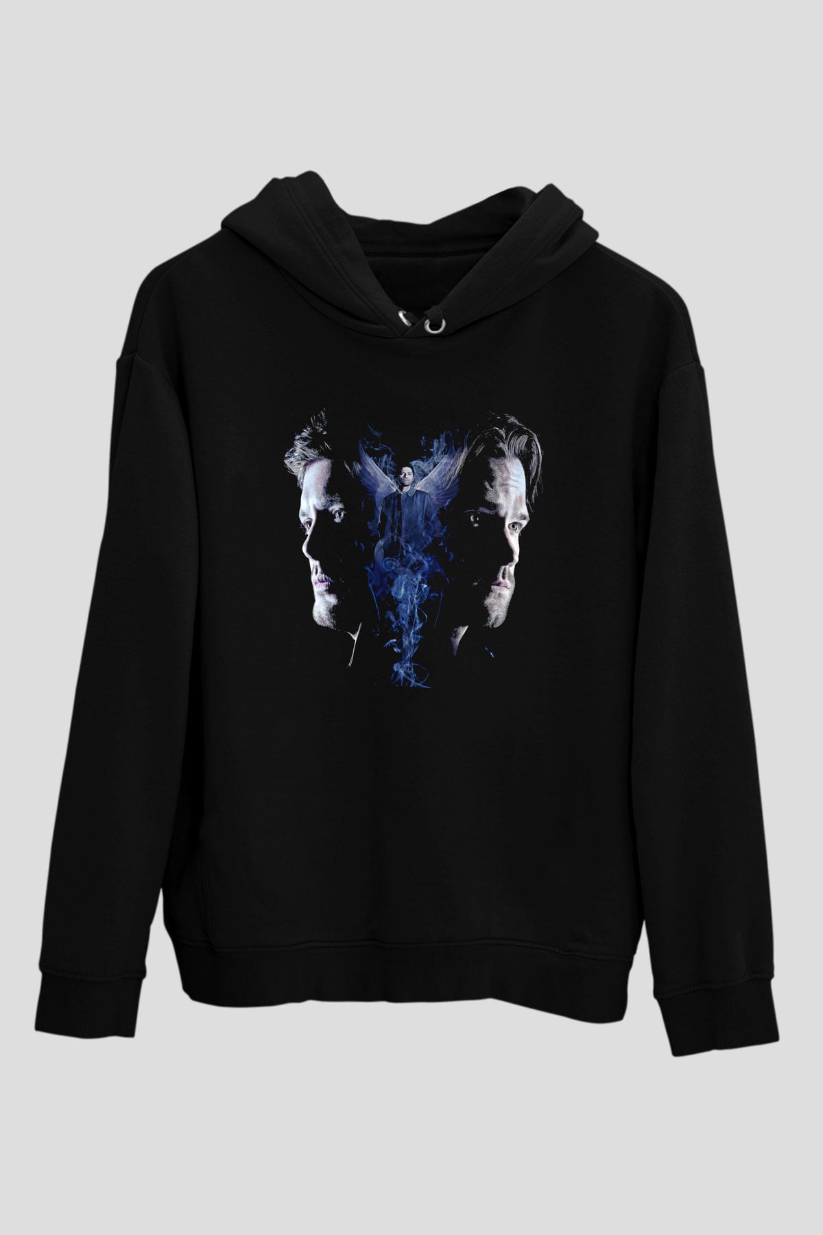Supernatural Baskılı Unisex Siyah Hoodie
