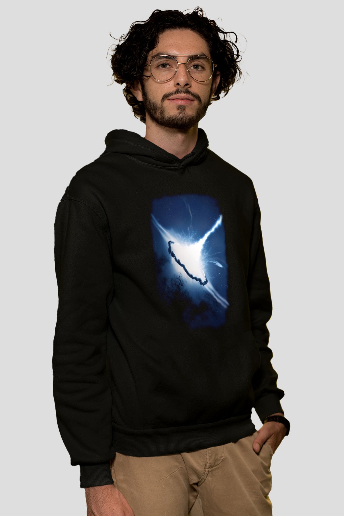 Süpernova Siyah Unisex Hoodie