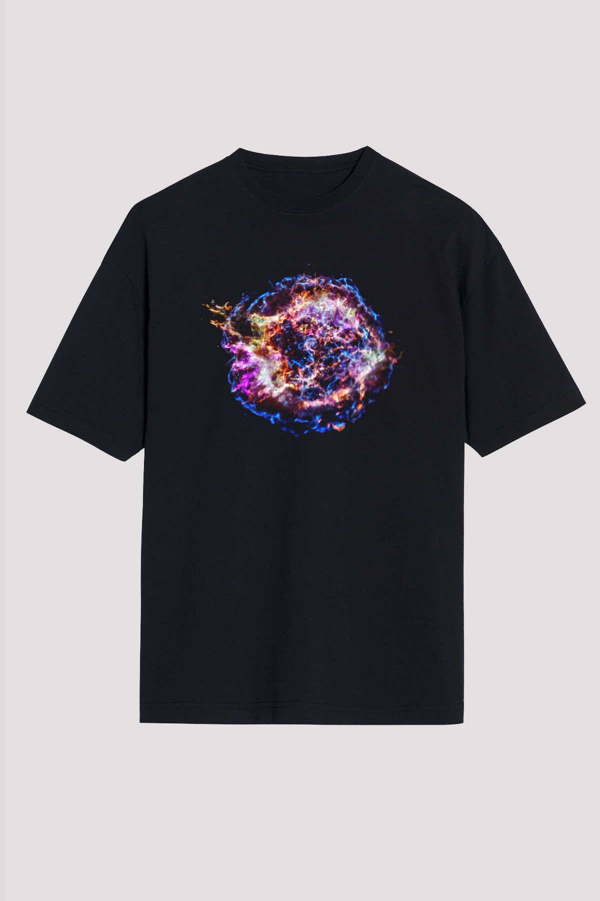 Süpernova Siyah Unisex Oversize Tişört T-Shirt