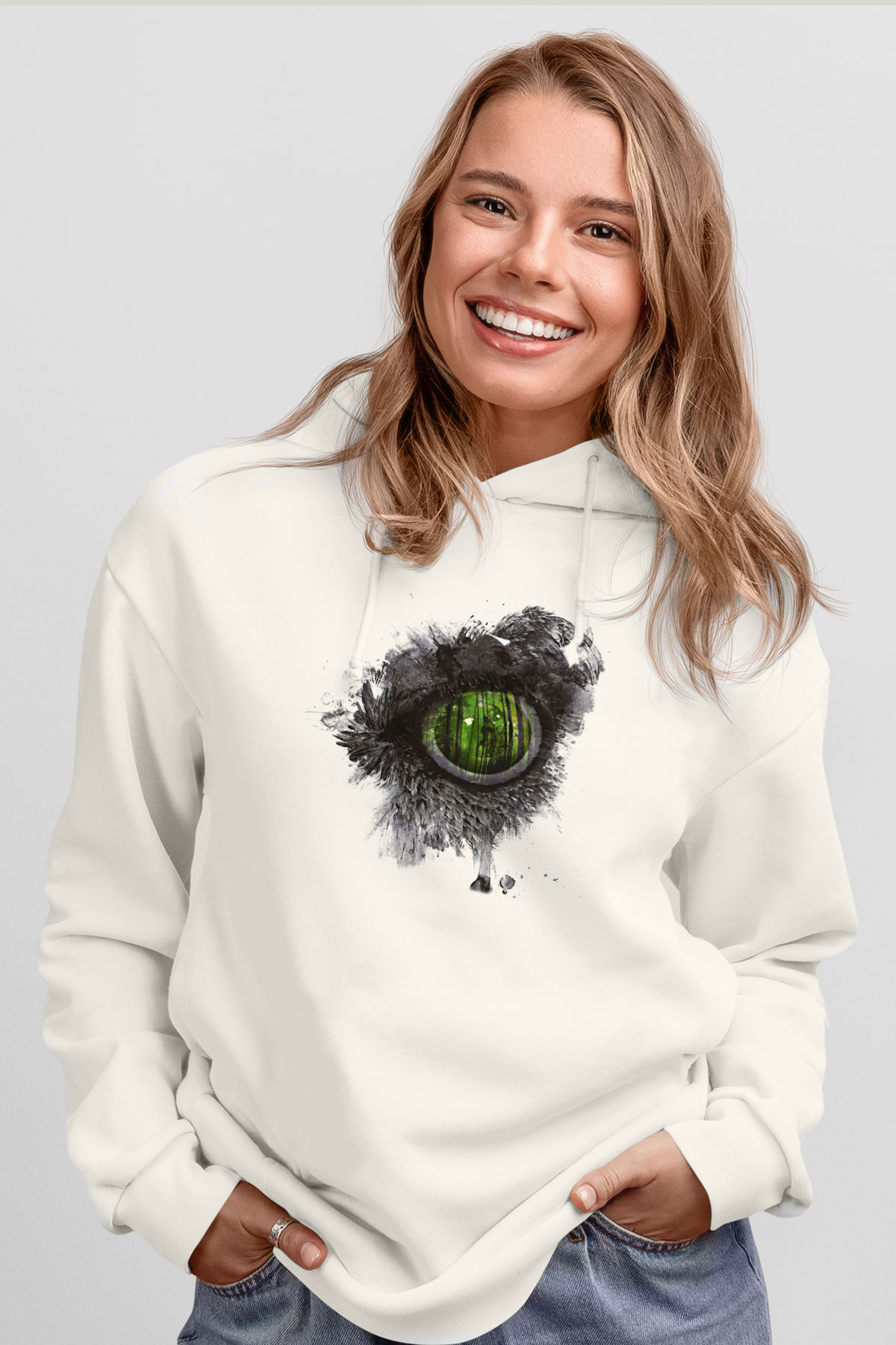 Swallow The Sun Baskılı Beyaz Unisex Kapüşonlu Sweatshirt