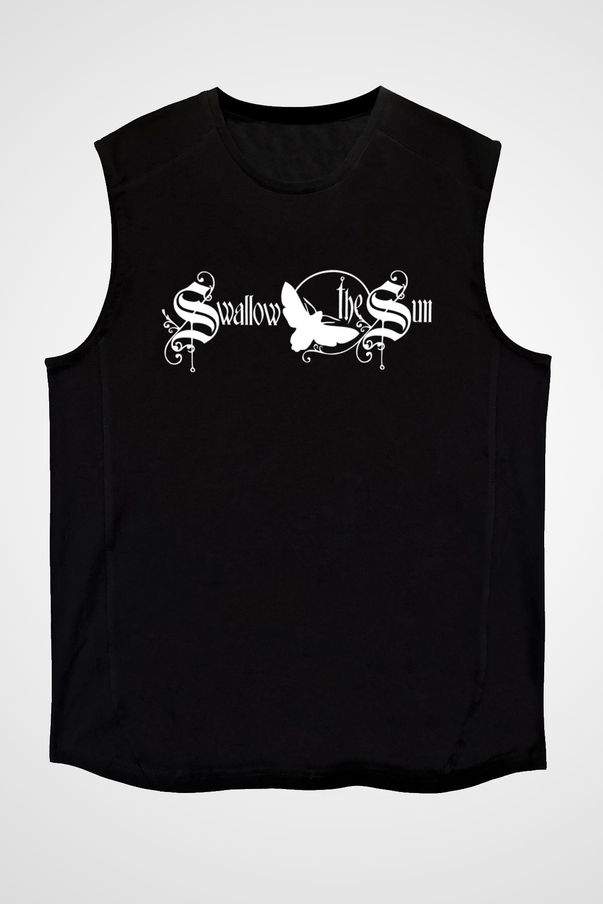 Swallow The Sun Baskılı Unisex Siyah Kolsuz Tişört - Tshirt
