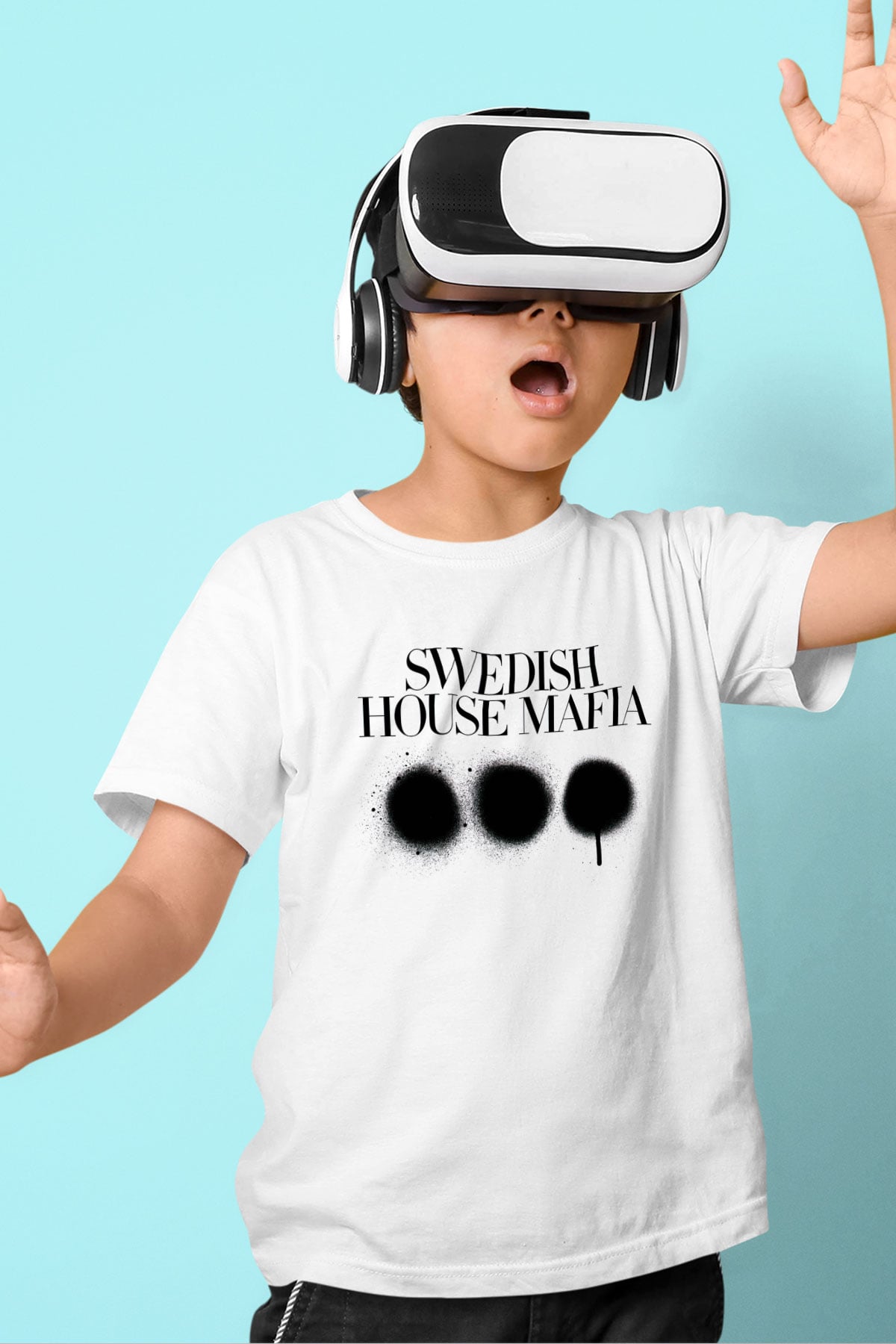 Swedish House Mafia Baskılı Beyaz Unisex Çocuk Tişört