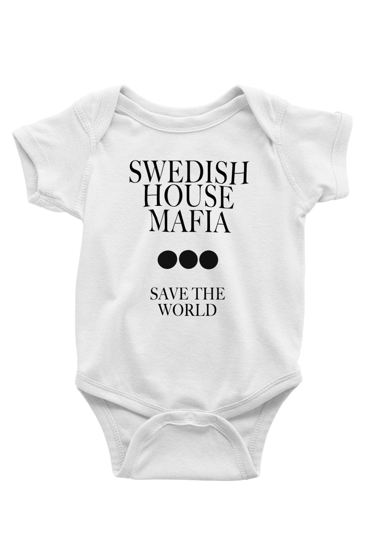 Swedish House Mafia Baskılı Beyaz Unisex Bebek Body - Zıbın