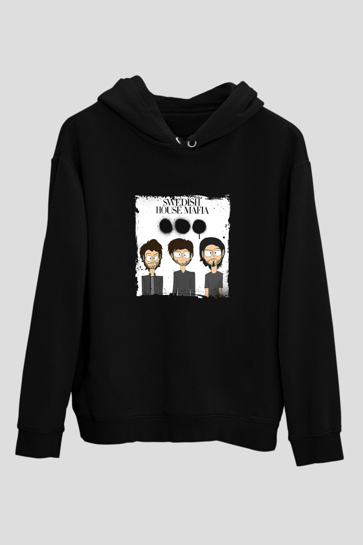 Swedish House Mafia Baskılı Unisex Siyah Hoodie