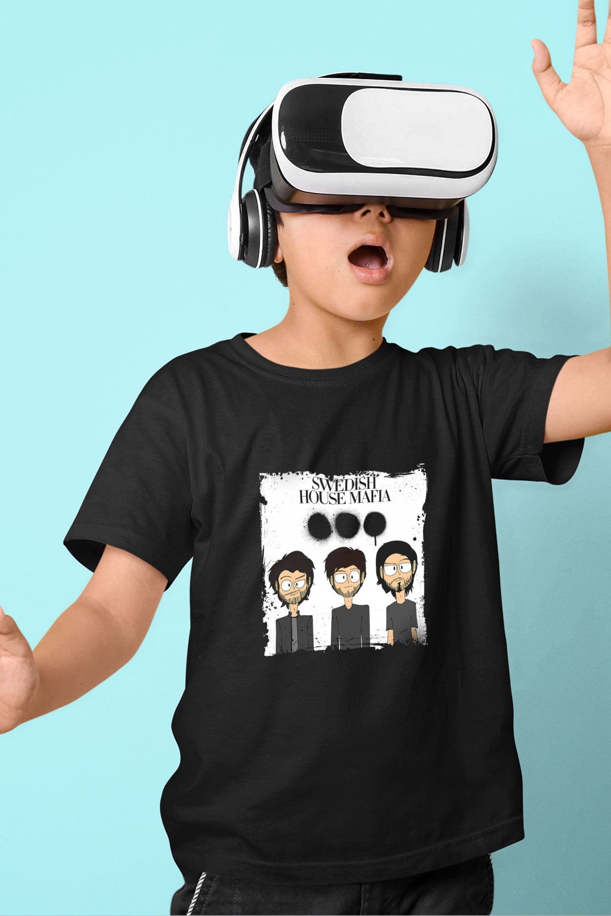 Swedish House Mafia Baskılı Unisex Siyah Çocuk Tişört