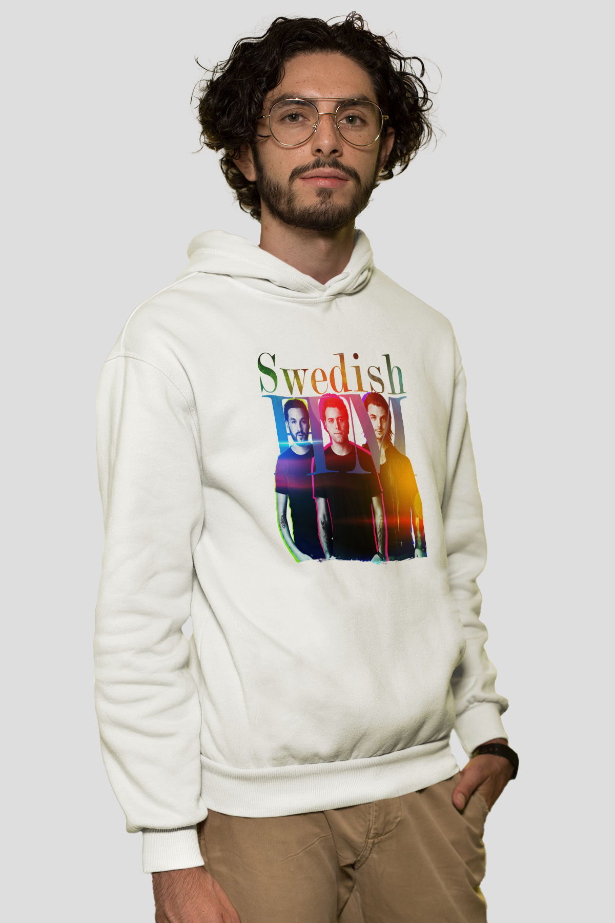 Swedish House Mafia Beyaz Unisex Kapüşonlu Sweatshirt