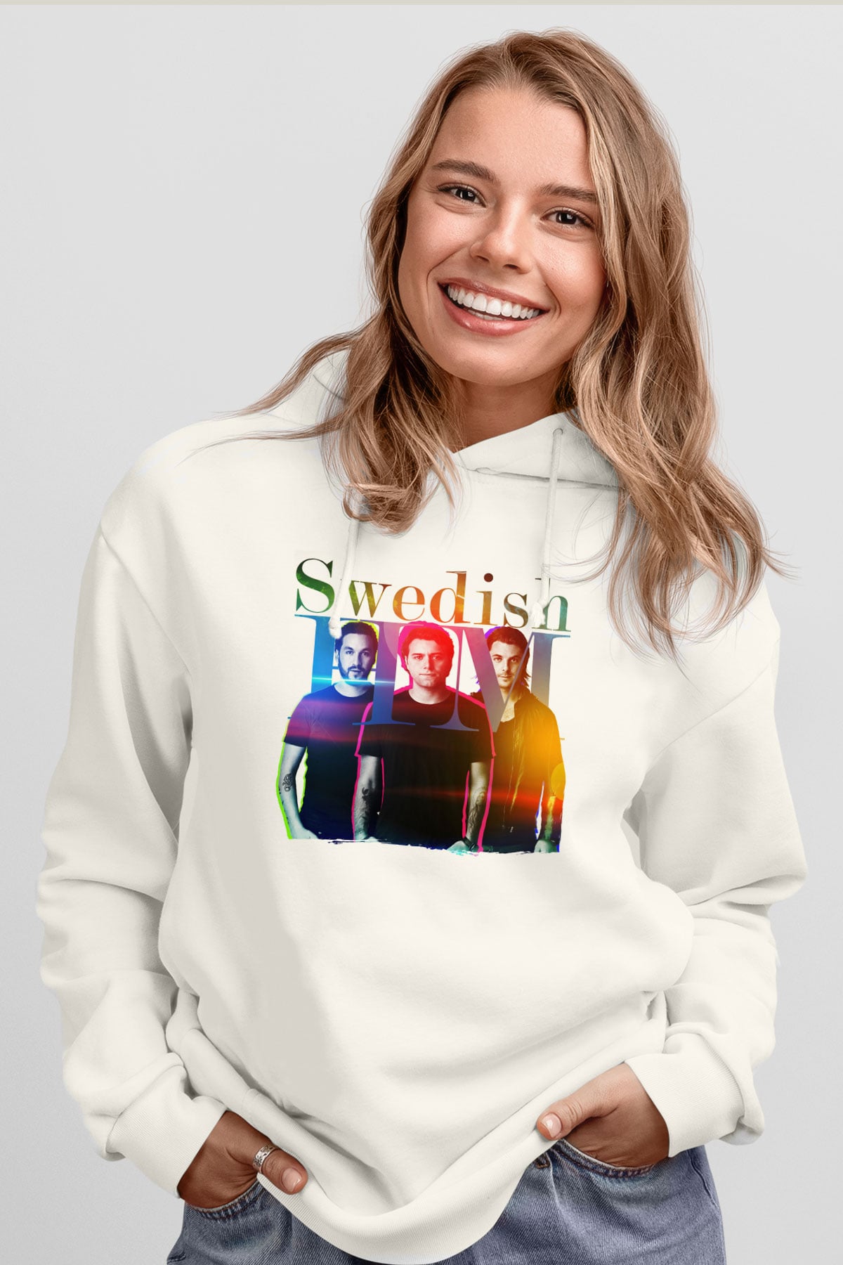 Swedish House Mafia Beyaz Unisex Kapüşonlu Sweatshirt