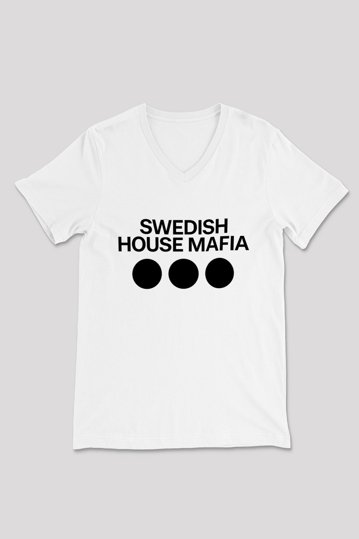 Swedish House Mafia Beyaz Unisex V Yaka Tişört