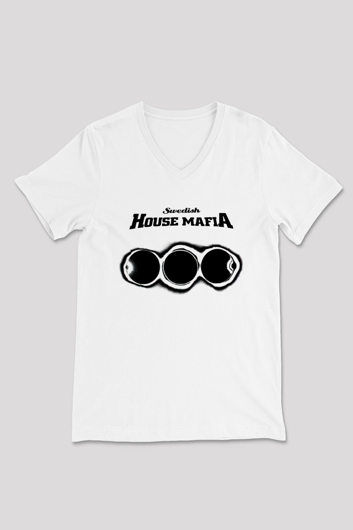 Swedish House Mafia Beyaz Unisex V Yaka Tişört T-Shirt