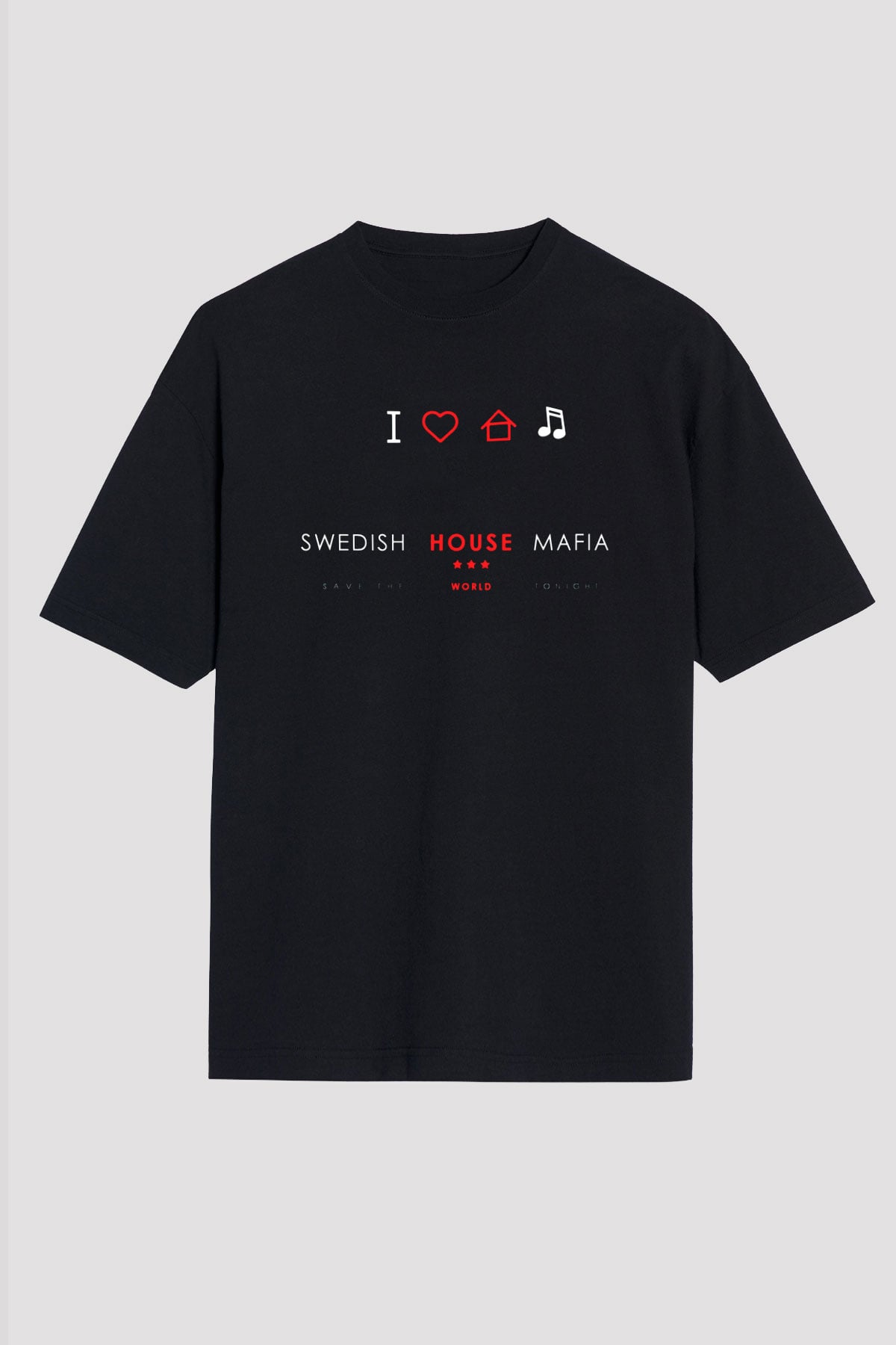 Swedish House Mafia Siyah Unisex Oversize Tişört T-Shirt