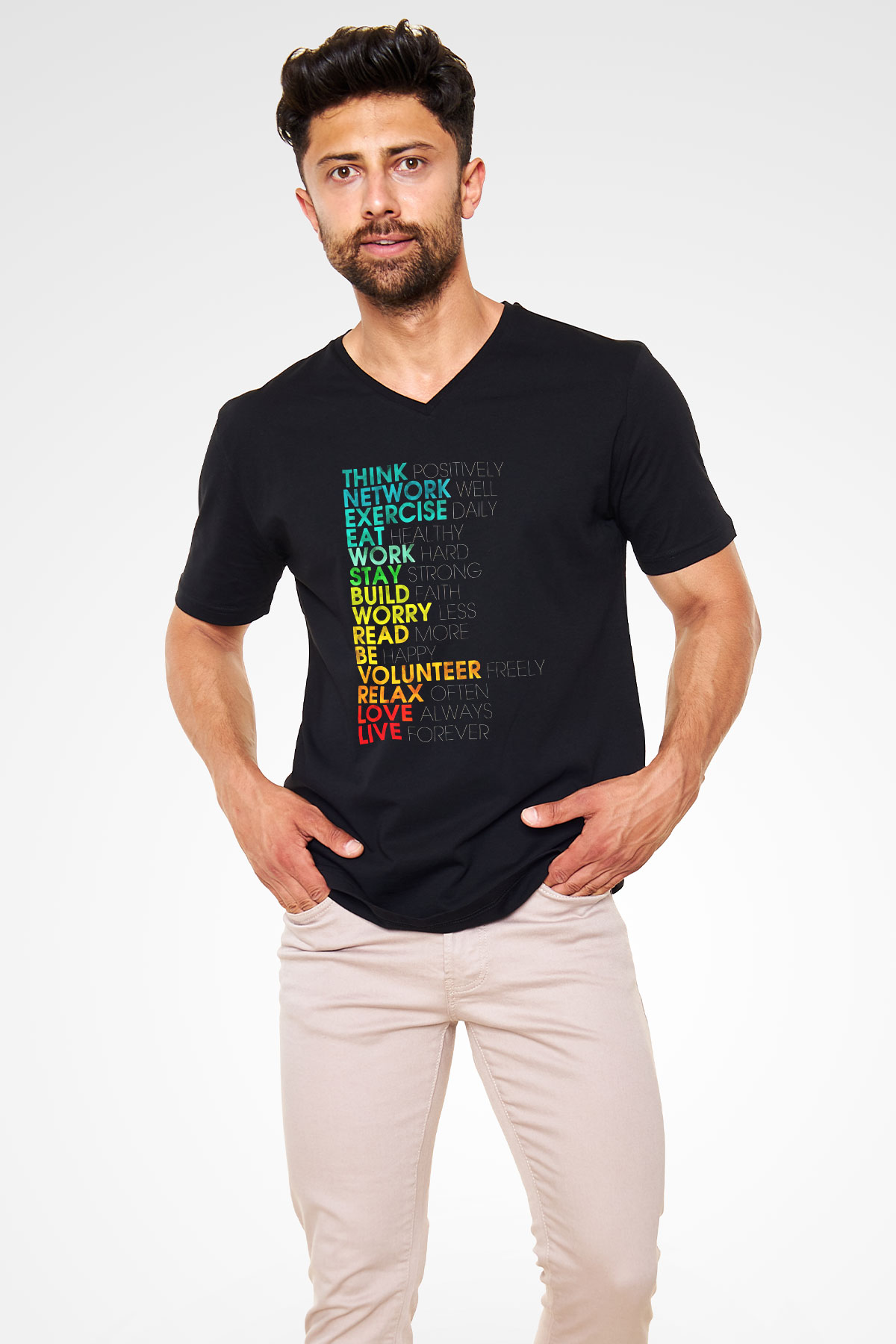 Swedish House Mafia Siyah Unisex V Yaka Tişört T-Shirt