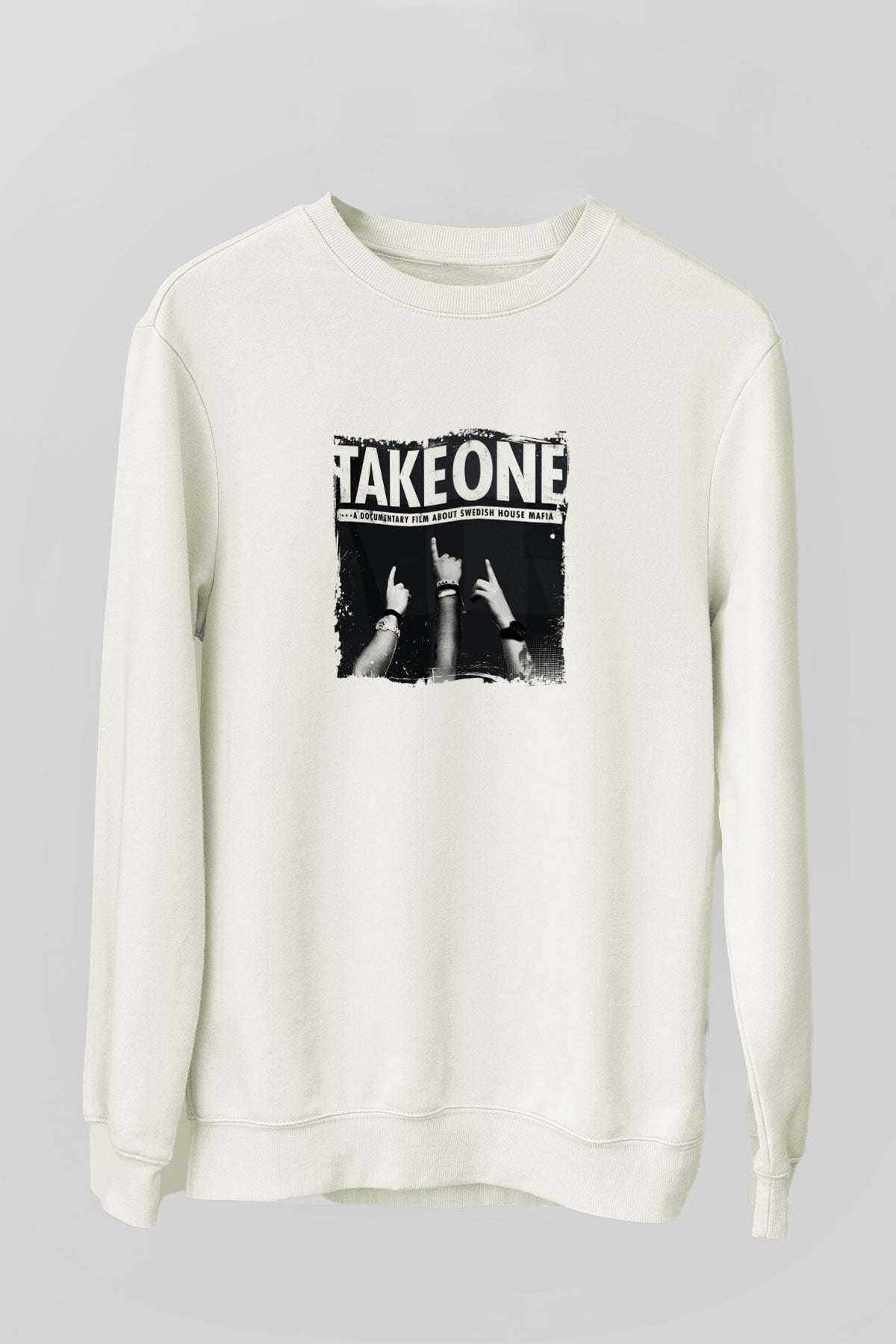 Swedish House MafiaBaskılı Beyaz Sweatshirt