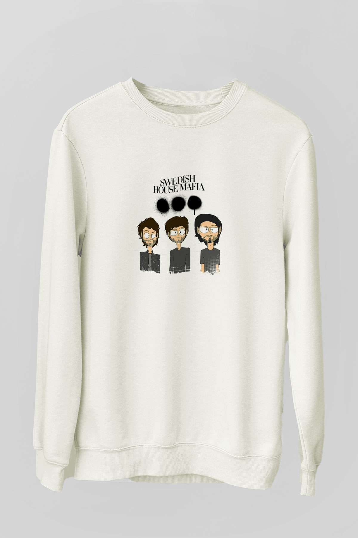 Swedish House MafiaBaskılı Beyaz Sweatshirt