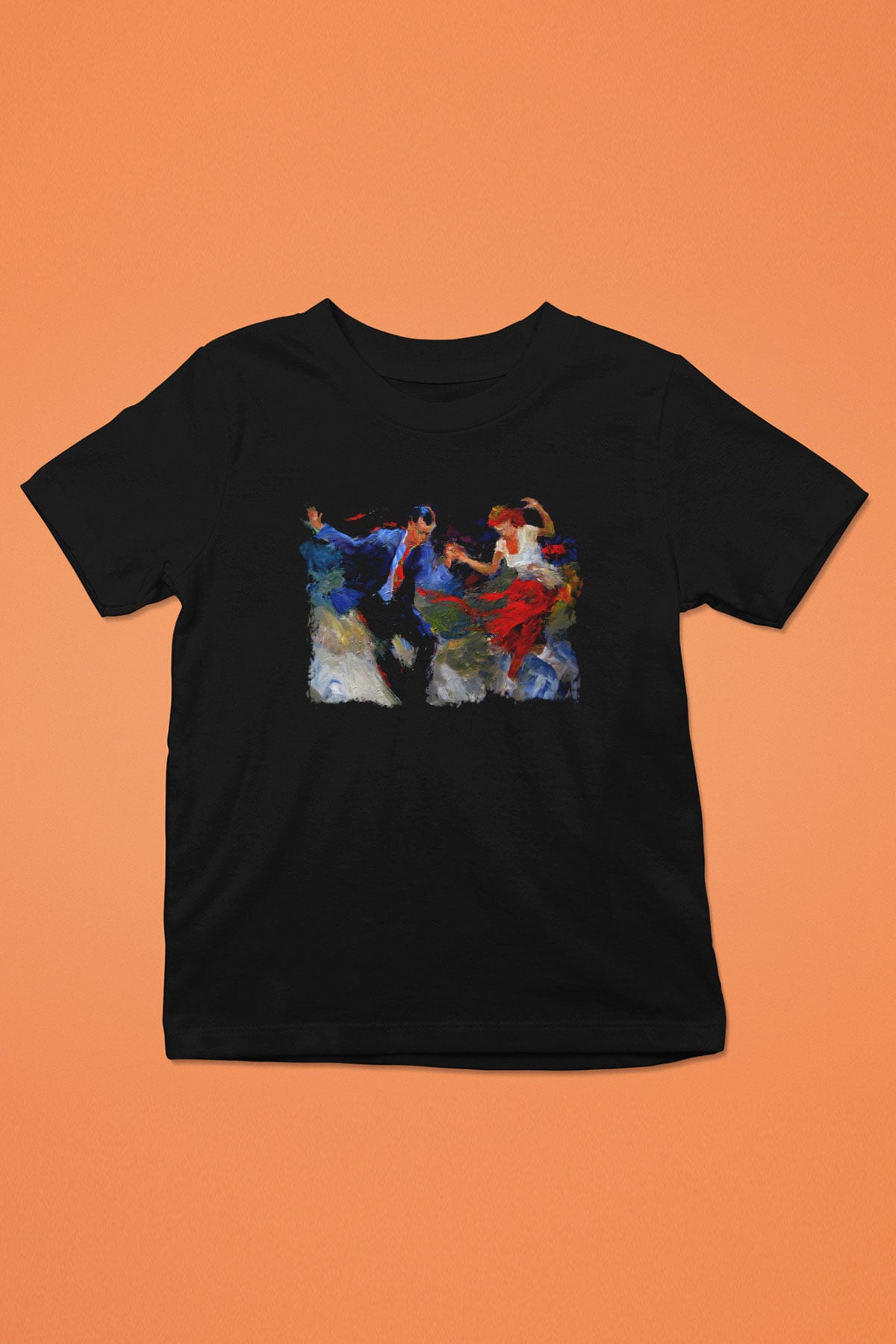 Swing Baskılı Siyah Unisex Çocuk Tişört