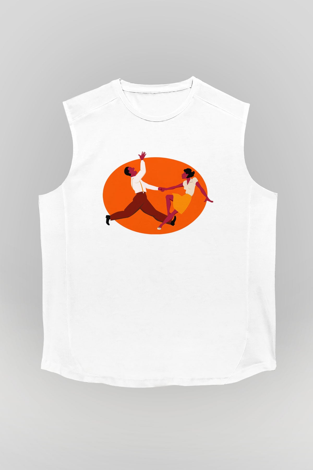 Swing Beyaz Unisex Kolsuz Tişört
