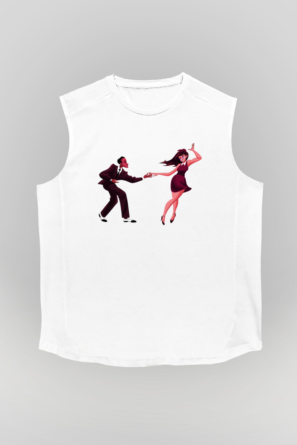 Swing Beyaz Unisex Kolsuz Tişört