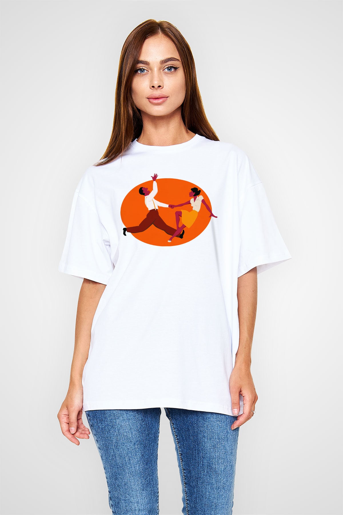 Swing Beyaz Unisex Oversize Tişört T-Shirt