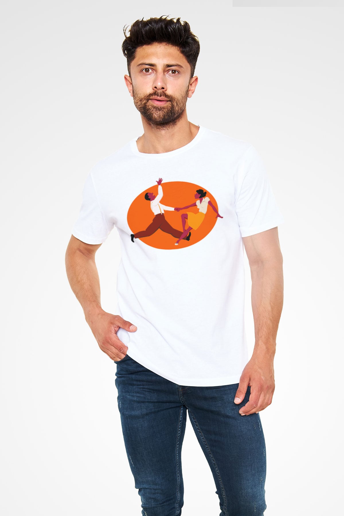 Swing Beyaz Unisex Tişört T-Shirt - TişörtFabrikası