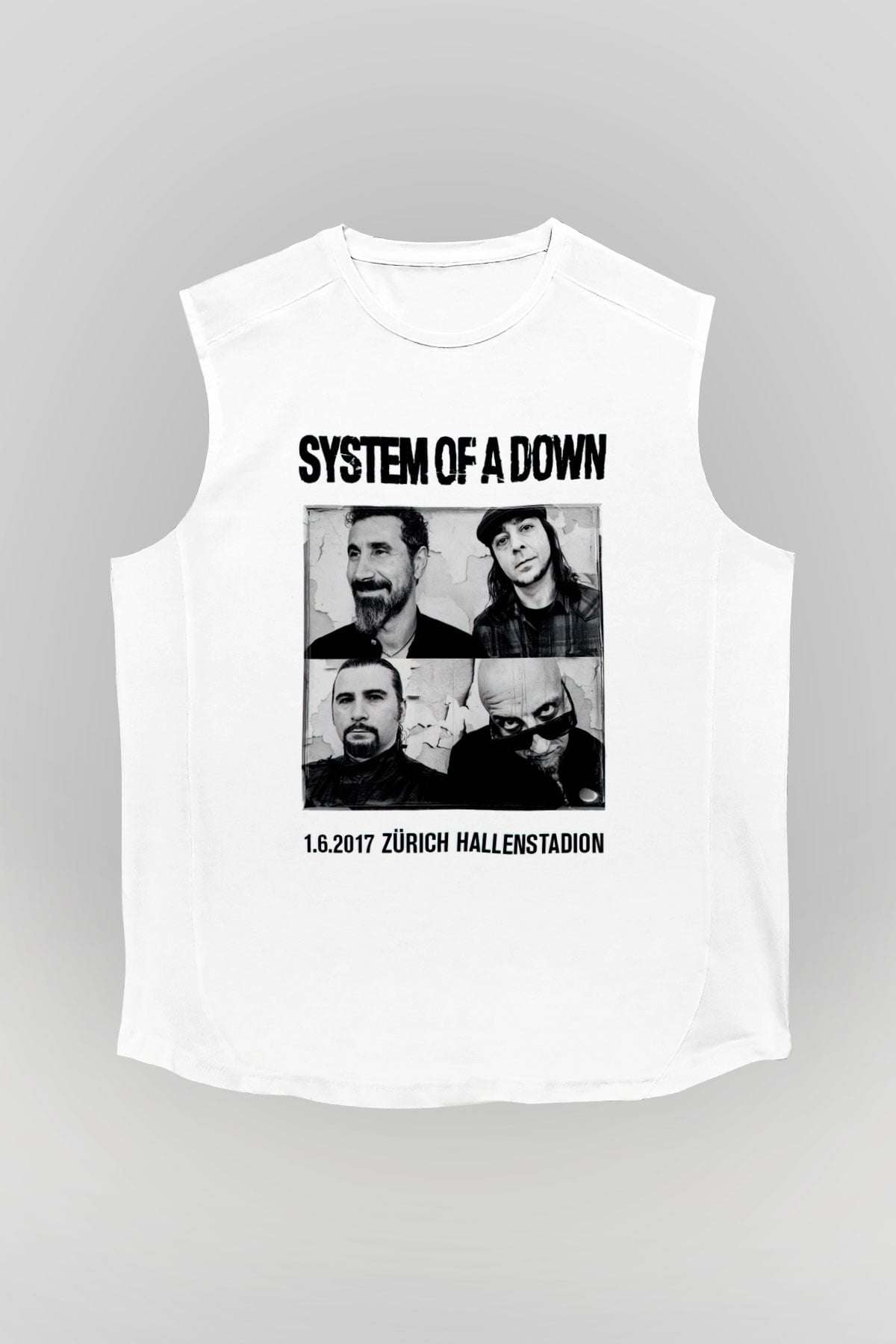 System of a Down Beyaz Unisex Kolsuz Tişört