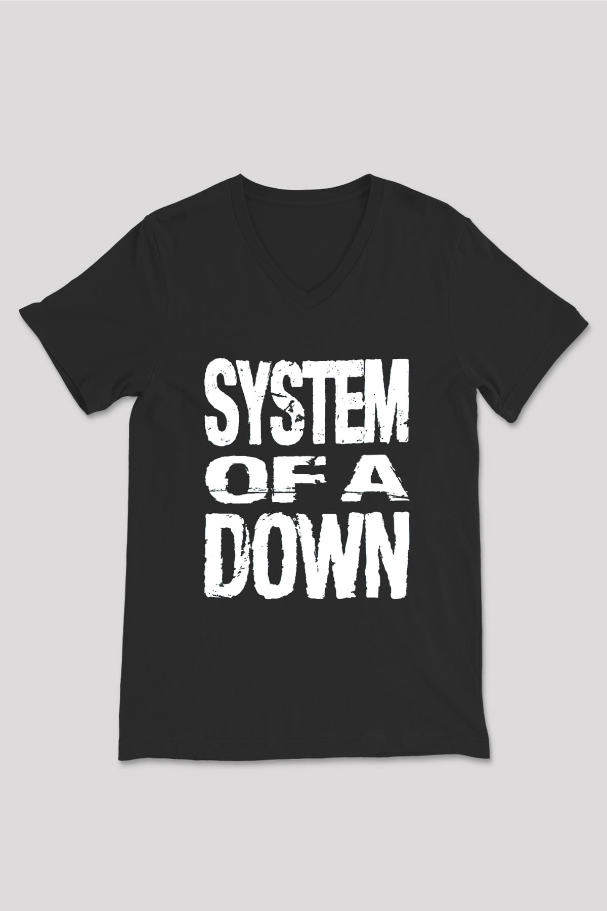 System of a Down Siyah Unisex V Yaka Tişört T-Shirt