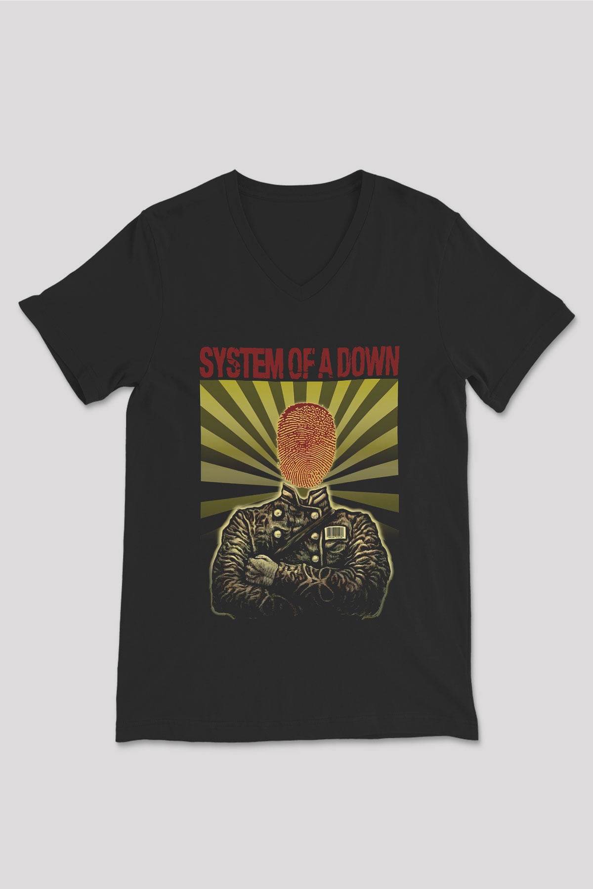 System of a Down Siyah Unisex V Yaka Tişört T-Shirt