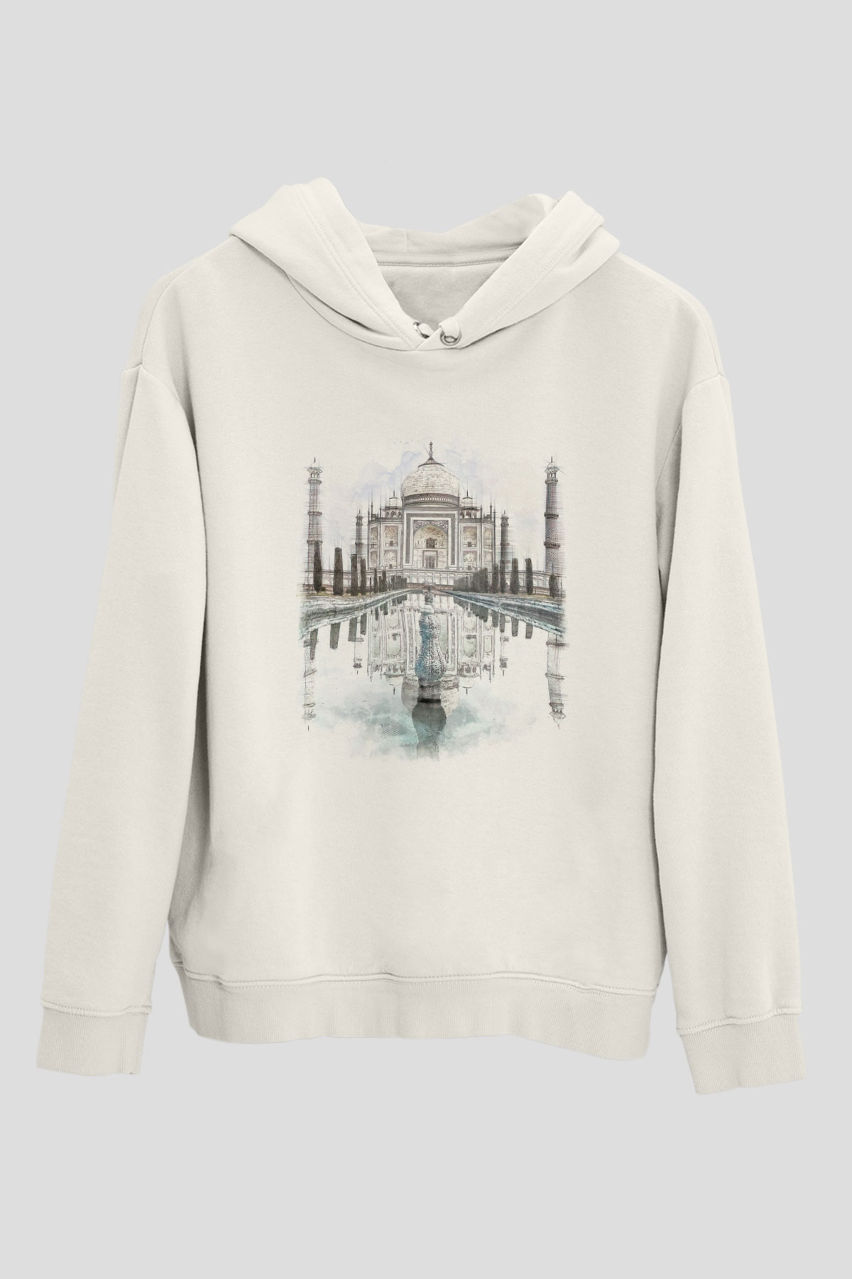 Tac Mahal Beyaz Unisex Hoodie