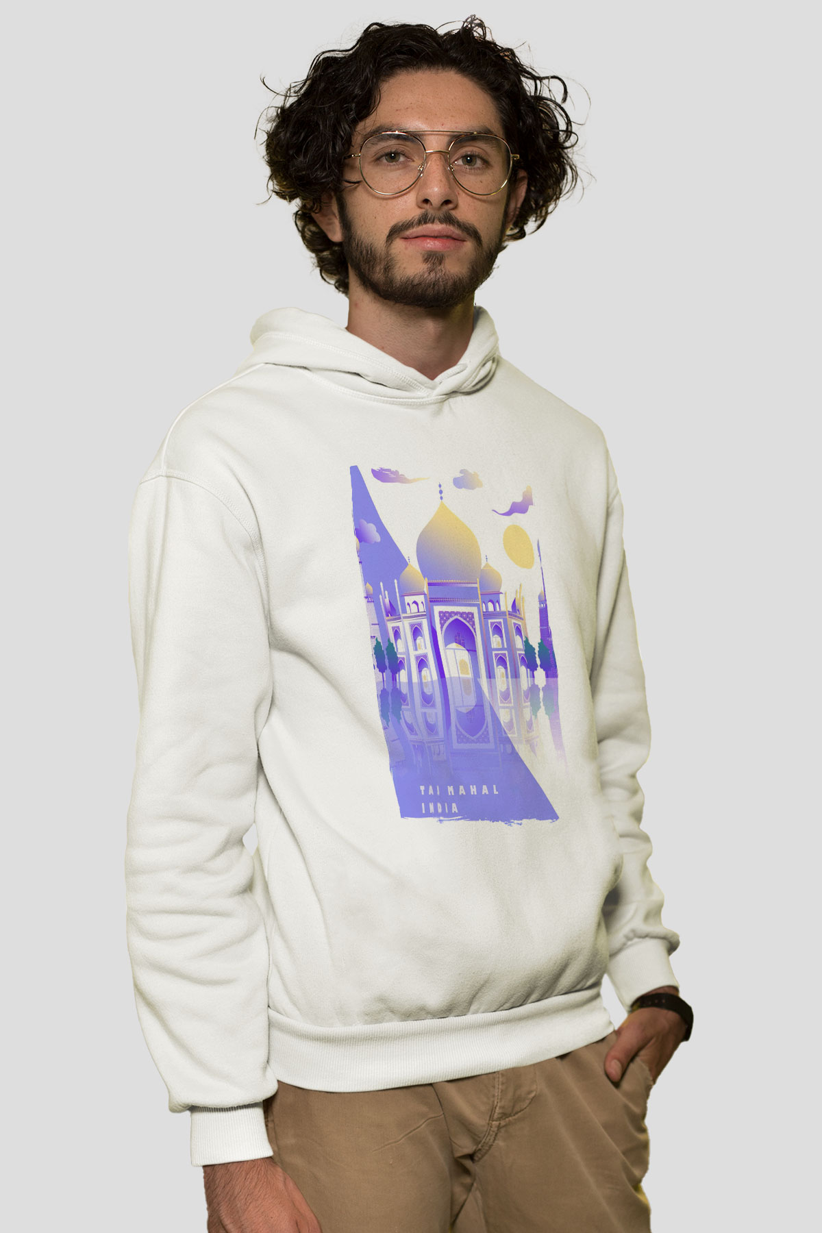 Tac Mahal Beyaz Unisex Hoodie