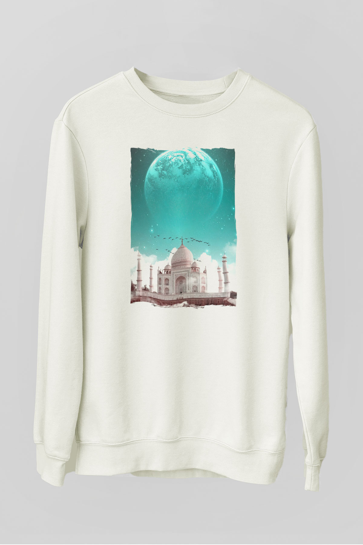 Tac Mahal Beyaz Unisex Sweatshirt