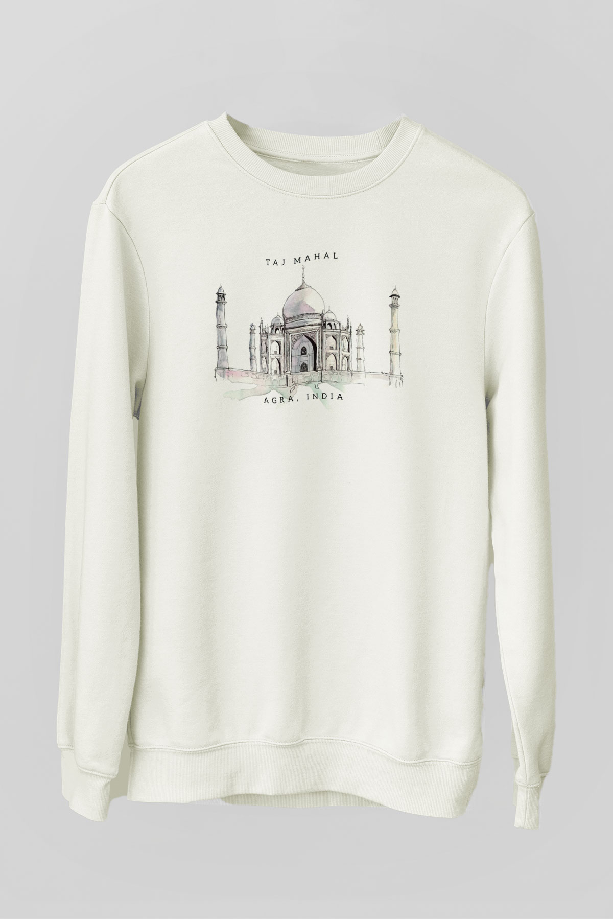 Tac Mahal Beyaz Unisex Sweatshirt