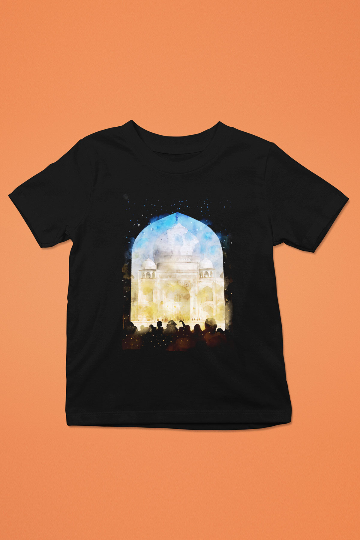 Tac Mahal Siyah Unisex Çocuk Tişört