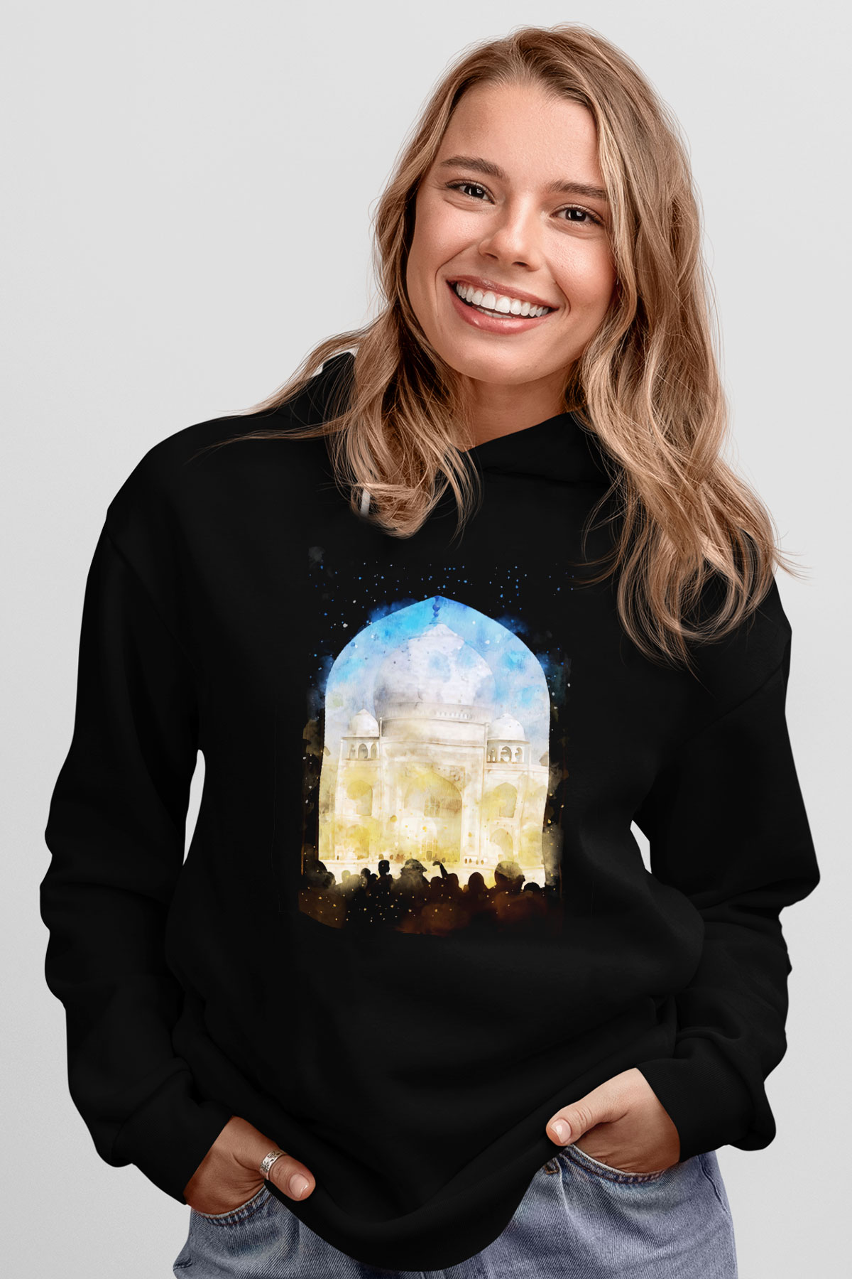 Tac Mahal Siyah Unisex Hoodie