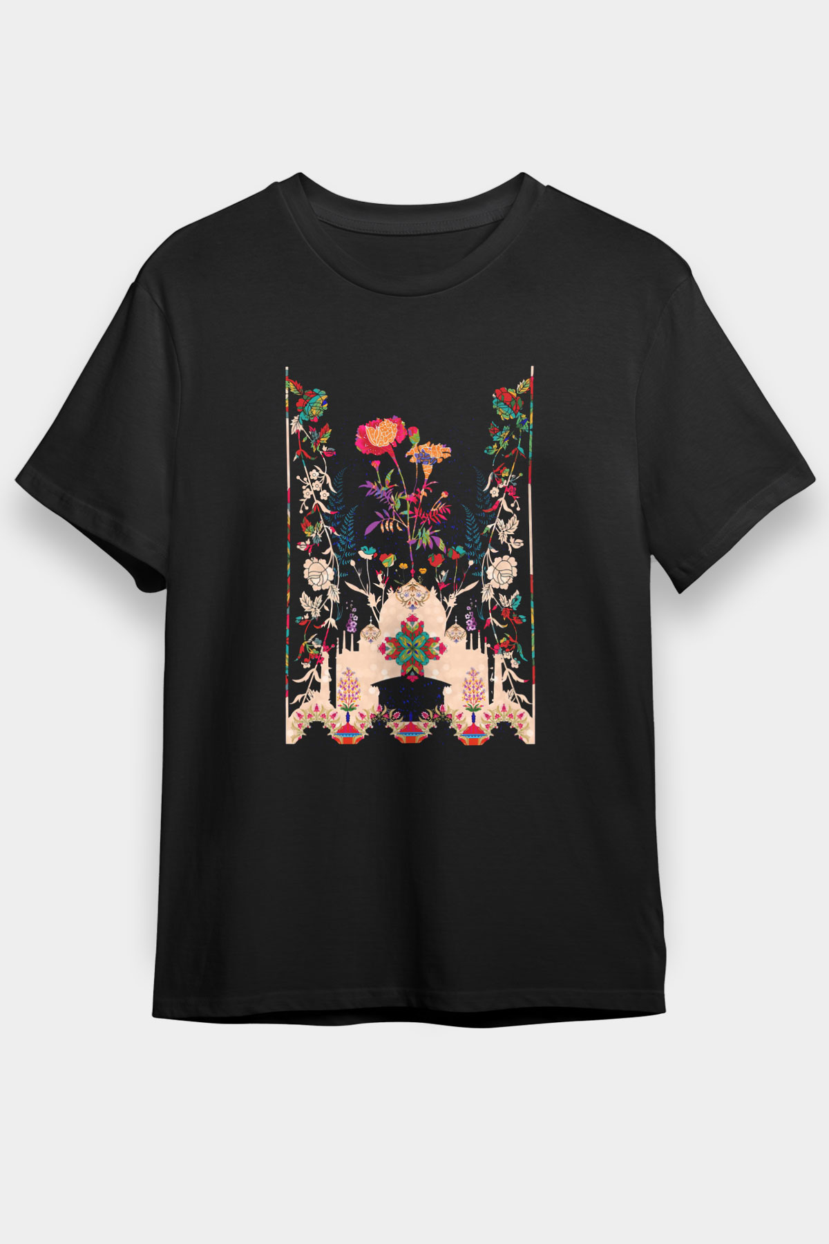 Tac Mahal Siyah Unisex Tişört T-Shirt - TişörtFabrikası