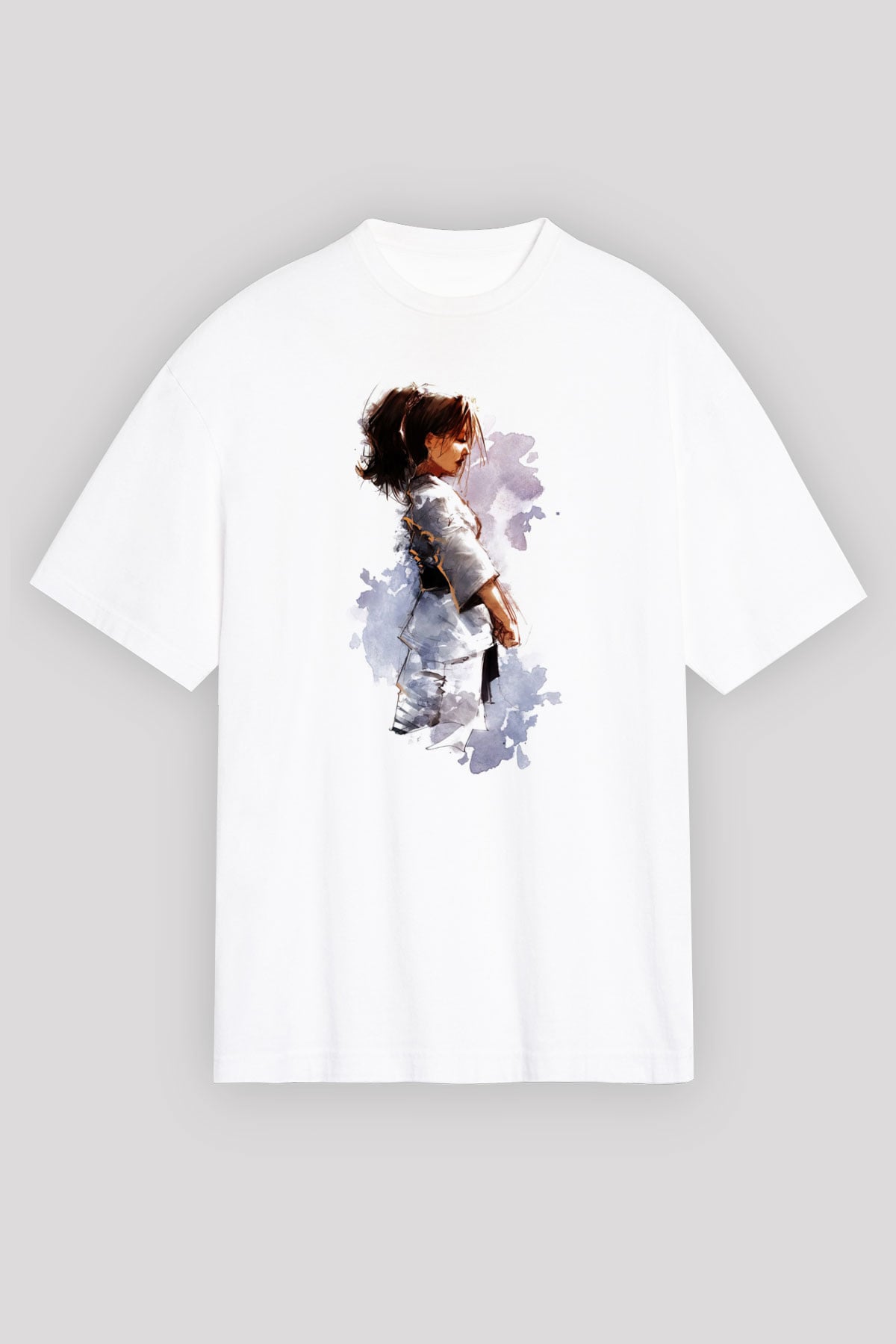 Taekwondo Beyaz Unisex Oversize Tişört T-Shirt