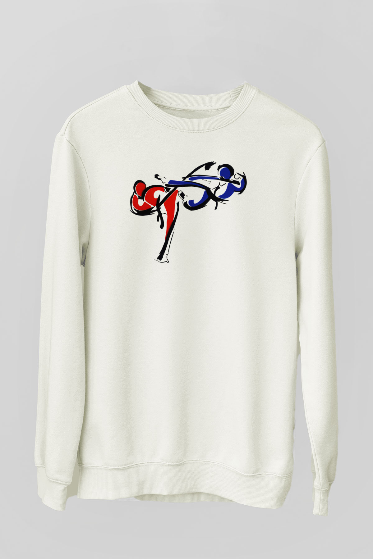 Taekwondo Beyaz Unisex Sweatshirt