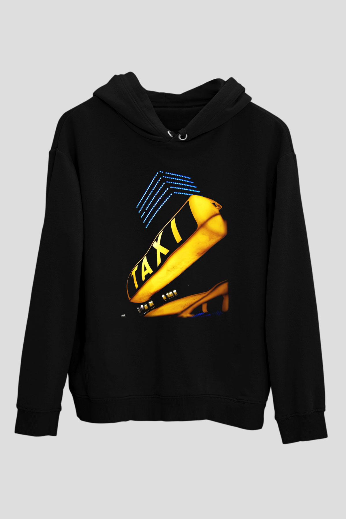 Taksici Siyah Unisex Kapşonlu Sweatshirt