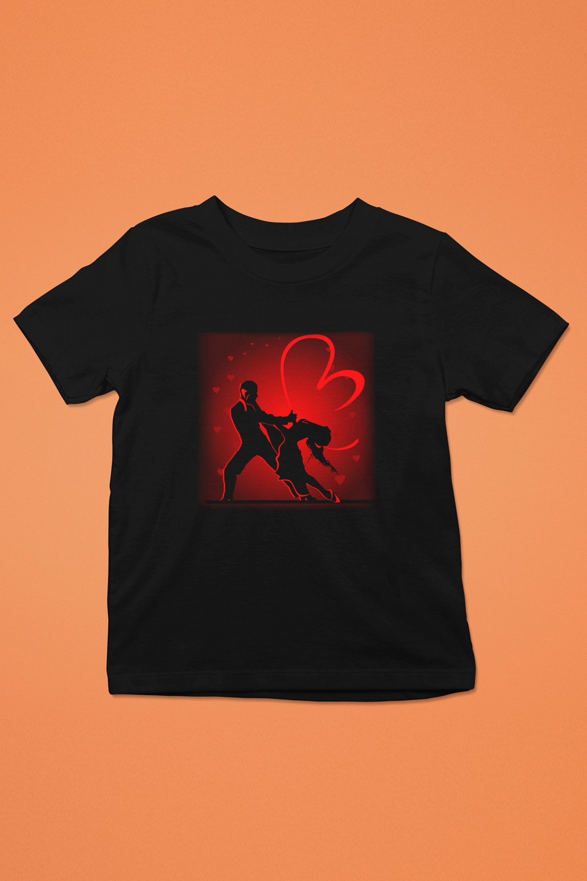 Tango Baskılı Siyah Unisex Çocuk Tişört