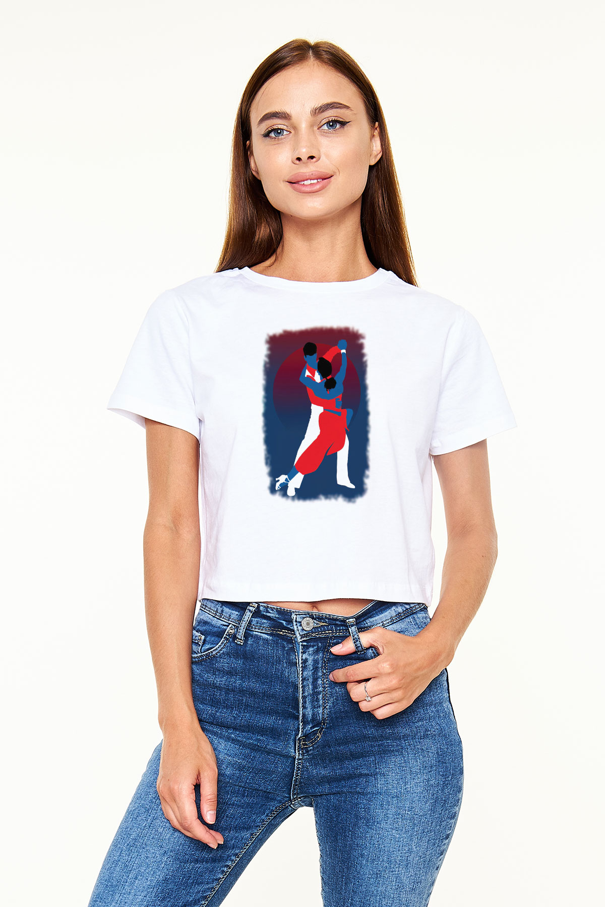 Tango Beyaz  Crop Top Tişört