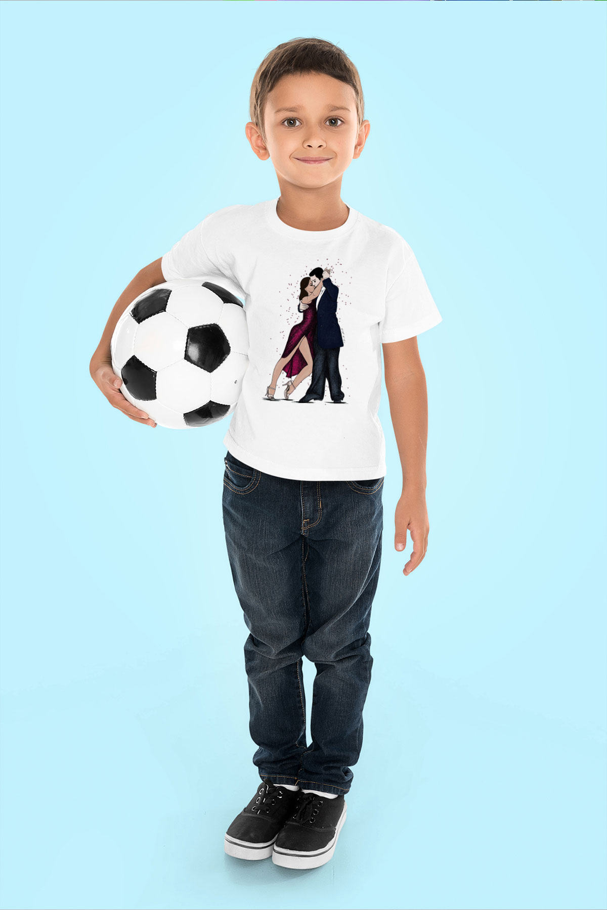 Tango Beyaz Unisex Çocuk Tişört